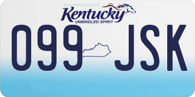 KY license plate 099JSK
