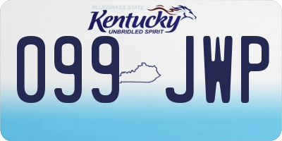 KY license plate 099JWP