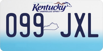 KY license plate 099JXL