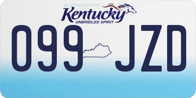 KY license plate 099JZD