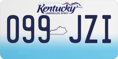 KY license plate 099JZI