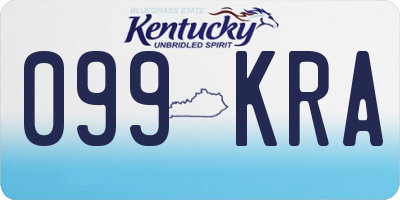 KY license plate 099KRA