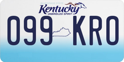 KY license plate 099KRO