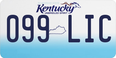 KY license plate 099LIC