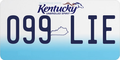 KY license plate 099LIE