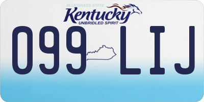 KY license plate 099LIJ