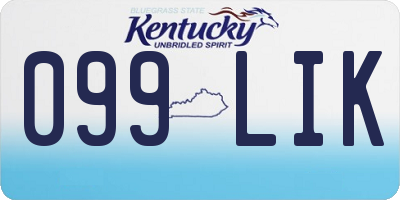 KY license plate 099LIK