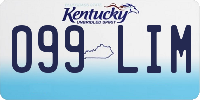 KY license plate 099LIM