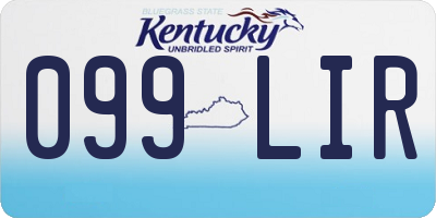 KY license plate 099LIR
