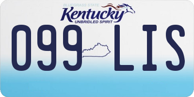 KY license plate 099LIS