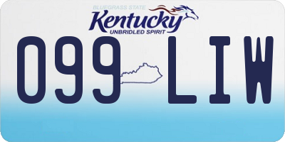 KY license plate 099LIW