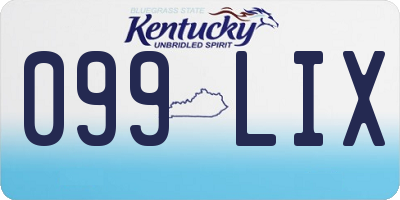 KY license plate 099LIX
