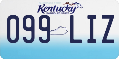 KY license plate 099LIZ