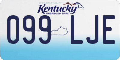 KY license plate 099LJE