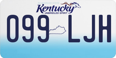 KY license plate 099LJH