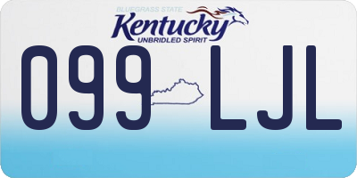 KY license plate 099LJL