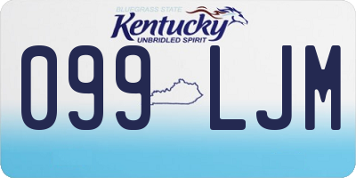 KY license plate 099LJM