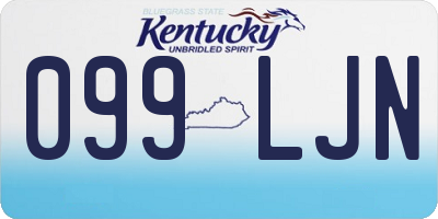 KY license plate 099LJN