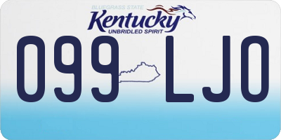 KY license plate 099LJO