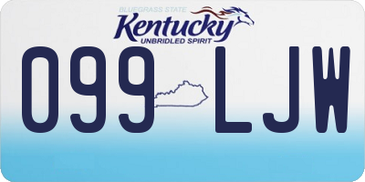 KY license plate 099LJW