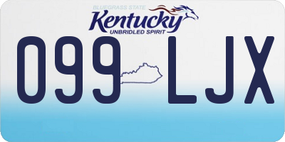 KY license plate 099LJX