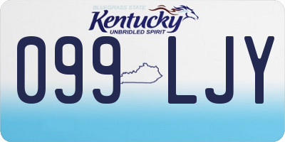 KY license plate 099LJY