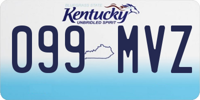 KY license plate 099MVZ