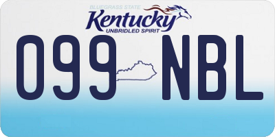 KY license plate 099NBL