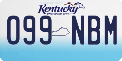 KY license plate 099NBM