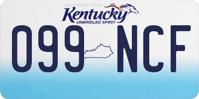 KY license plate 099NCF
