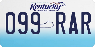 KY license plate 099RAR