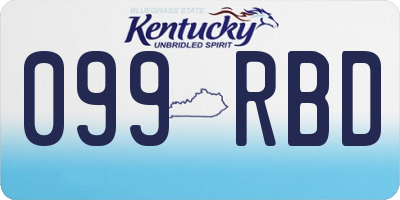 KY license plate 099RBD
