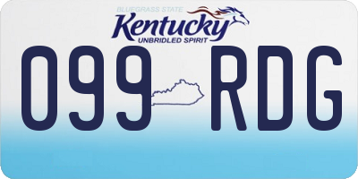 KY license plate 099RDG