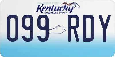 KY license plate 099RDY