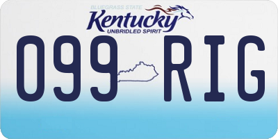 KY license plate 099RIG