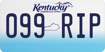 KY license plate 099RIP