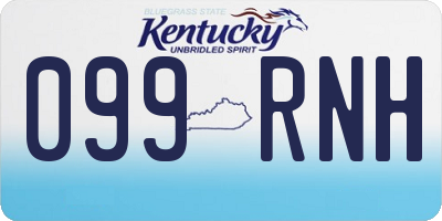 KY license plate 099RNH
