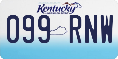 KY license plate 099RNW
