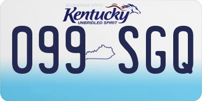 KY license plate 099SGQ