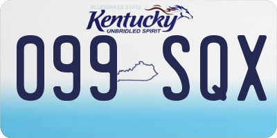 KY license plate 099SQX