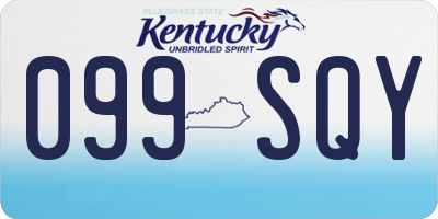 KY license plate 099SQY