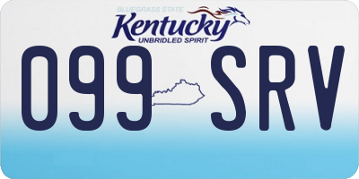 KY license plate 099SRV