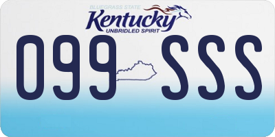 KY license plate 099SSS
