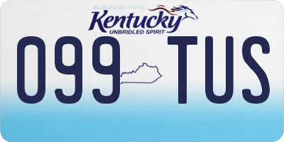KY license plate 099TUS