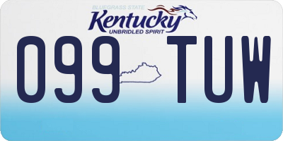 KY license plate 099TUW
