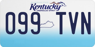 KY license plate 099TVN