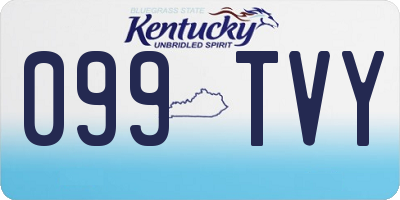 KY license plate 099TVY