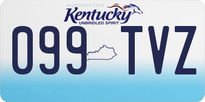 KY license plate 099TVZ