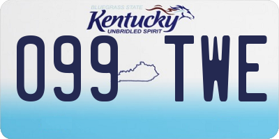 KY license plate 099TWE
