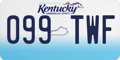 KY license plate 099TWF